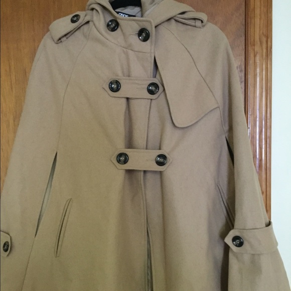 Asos Hooded Wool Trench Cape Coat - Picture 4 of 5